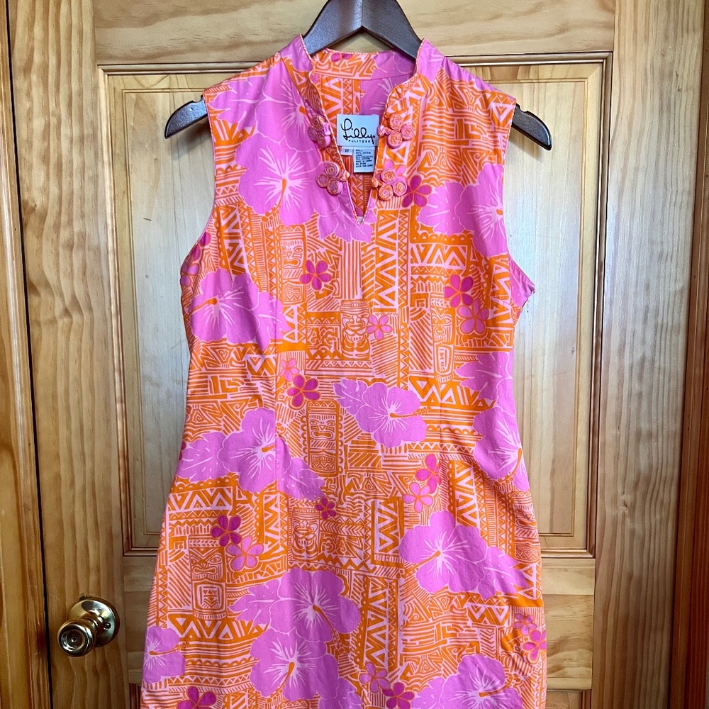Vintage Lilly Pulitzer “Sneaky Tiki” shift dress